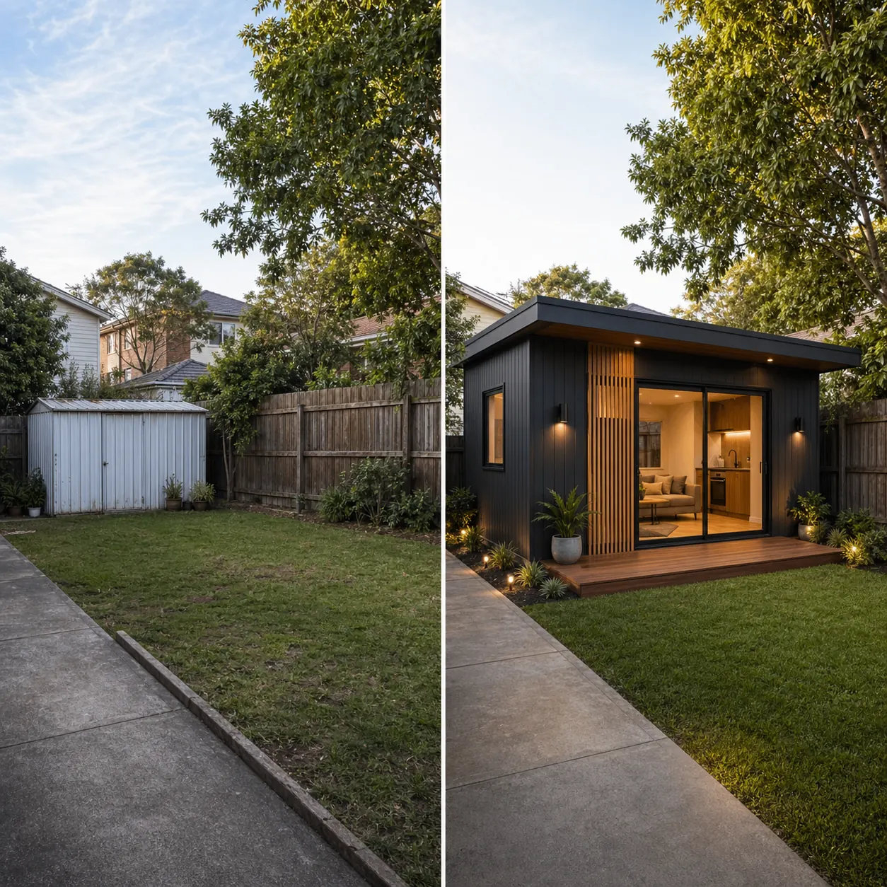 Before and after granny flat