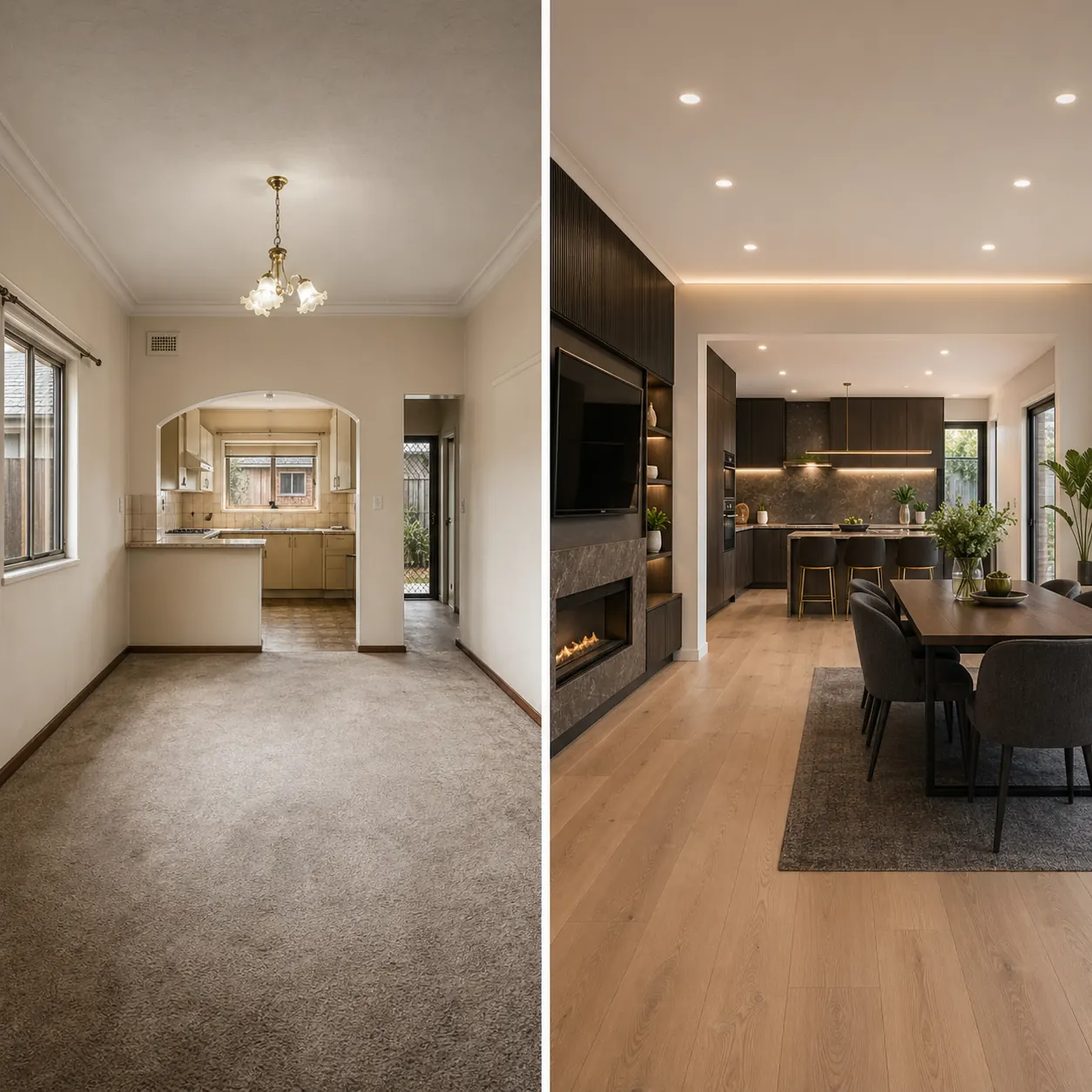 Before and after full home renovation