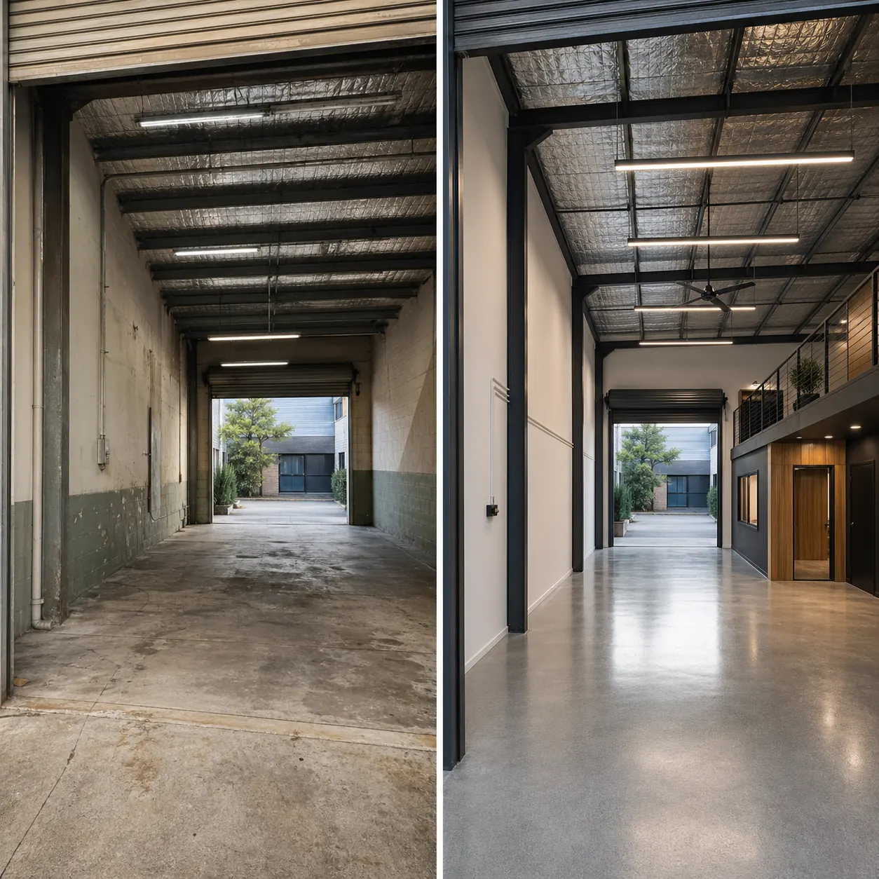 Before and after industrial upgrade